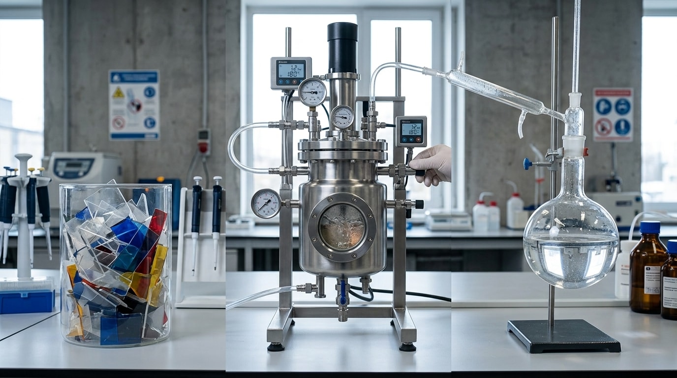 Chemical laboratory polymer recycling